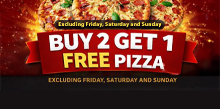 Buy Two Get One Free Pizza Deal